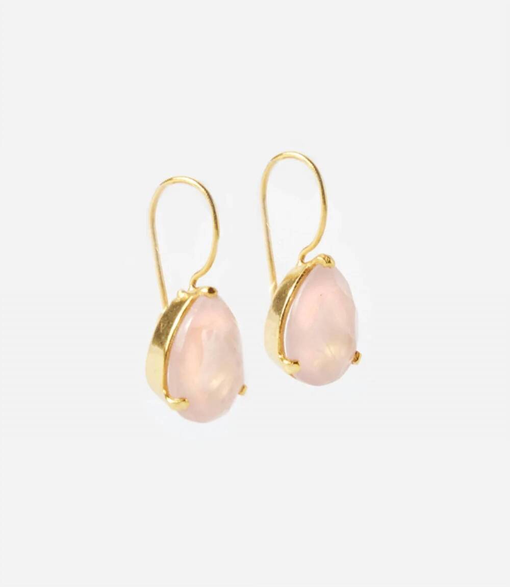 NEW SCHMUCKOO women's sienna teardrop gemstone earrings in pink